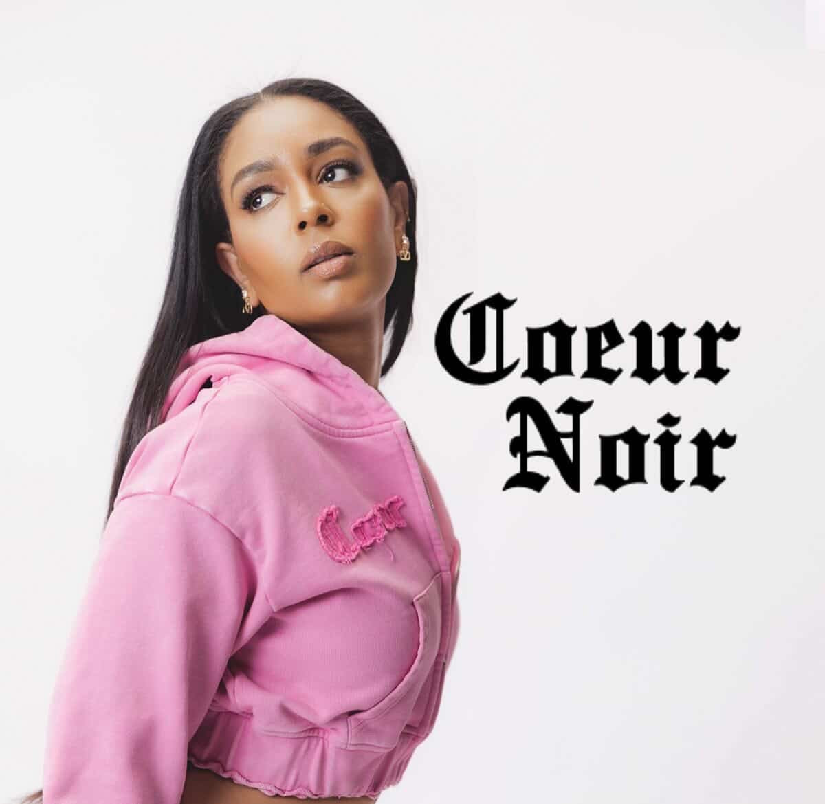 Custom Cœur Noir Embroidery Jogger Set™ – Oversized Cropped Hoodie & Joggers