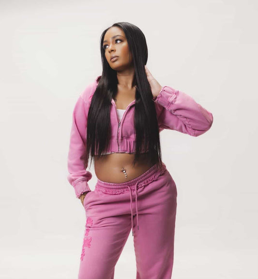 Cœur Noir Embroidery Jogger Set
