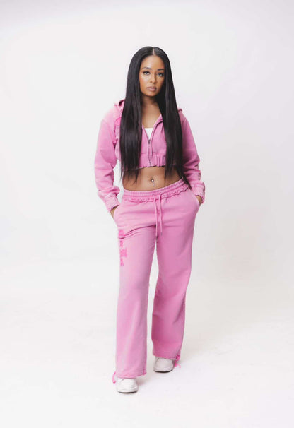 Cœur Noir Embroidery Jogger Set