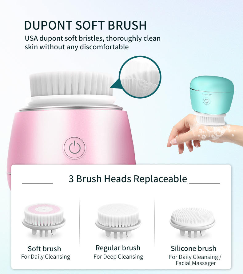 Waterproof Facial Cleansing Brush – Private Label Electric Silicone Sonic Face Cleanser